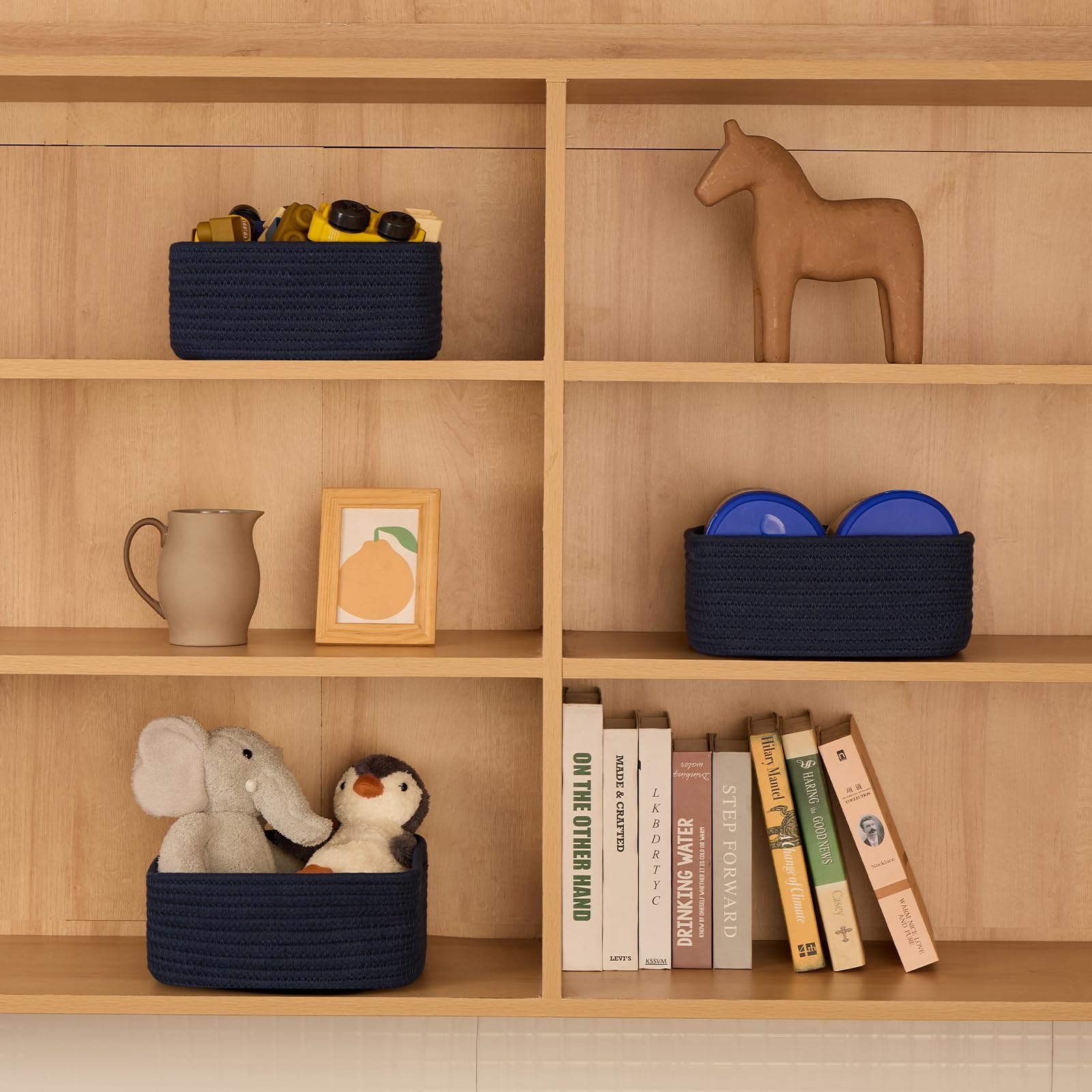 MiniArk navy desk organization basket supports tidy desktop essentials