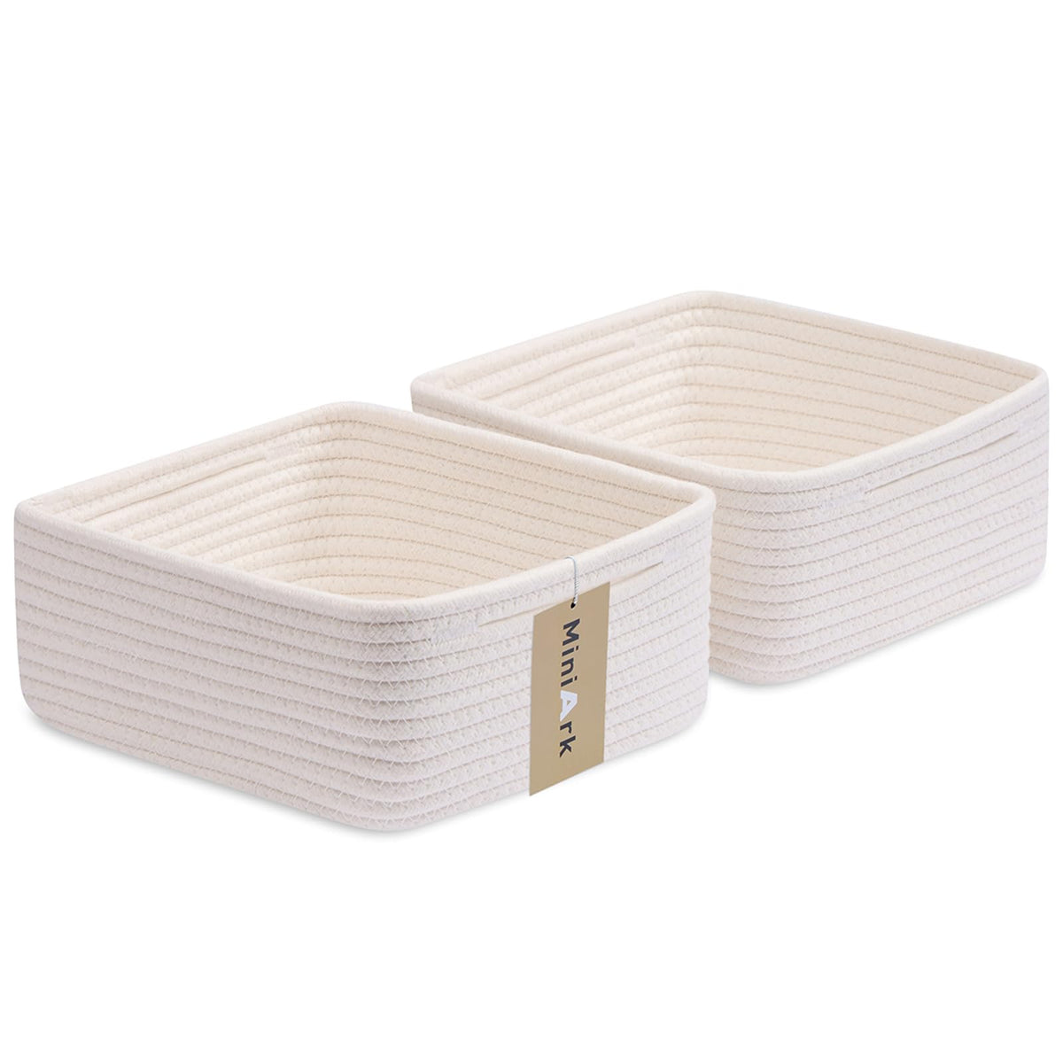 MiniArk small square shallow basket for remote storage, keeps remotes neatly organized.
