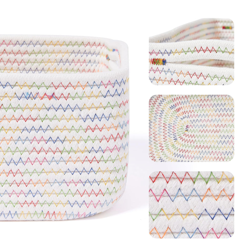 MiniArk close-up of soft cotton rope basket showcasing full, durable weave.