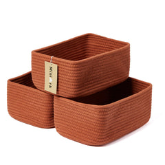 MiniArk small storage basket in oxide red, top view for compact organization.
