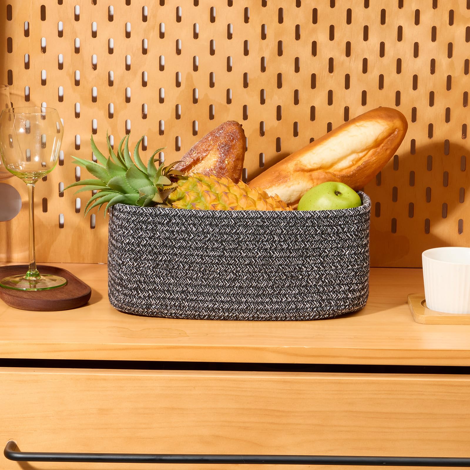 MiniArk towels basket keeps bathroom basics neatly contained and accessible.