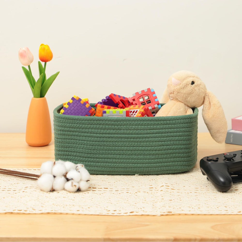 MiniArk small storage baskets on a desk add decorative storage.