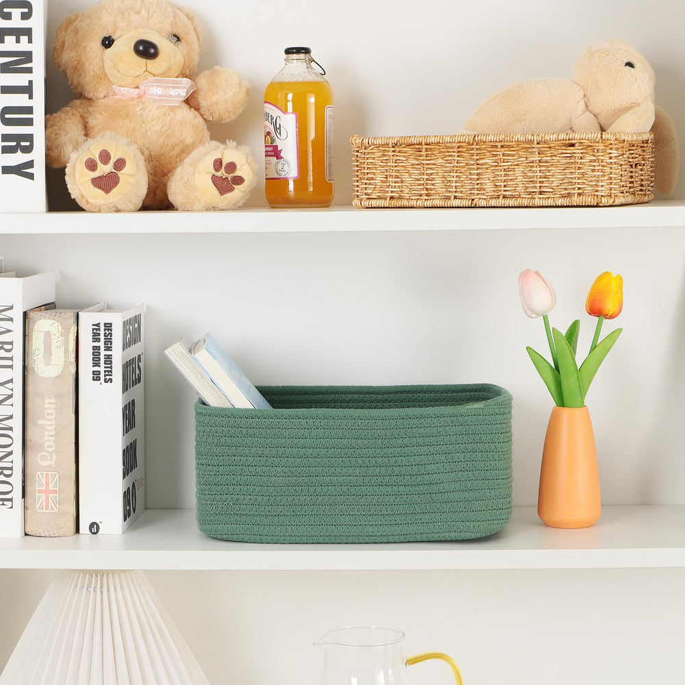 MiniArk small storage baskets with soft cotton rope ideal for toys.