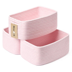 MiniArk small storage baskets in light pink for tidy cosmetics and accessories.