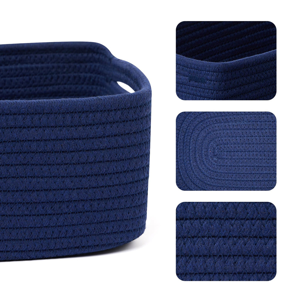 MiniArk small storage baskets 3-pack navy in-drawer view enhances tidy closet