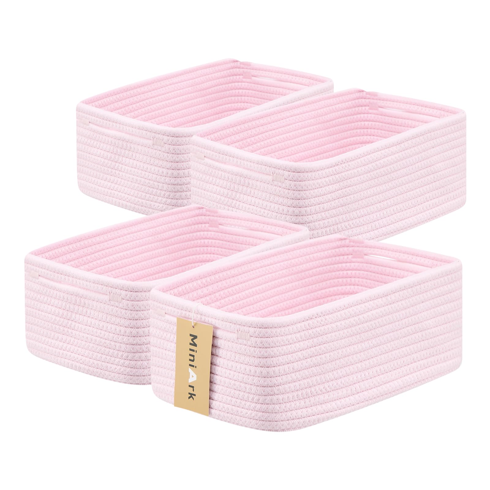 MiniArk small storage baskets in light pink for versatile home organization