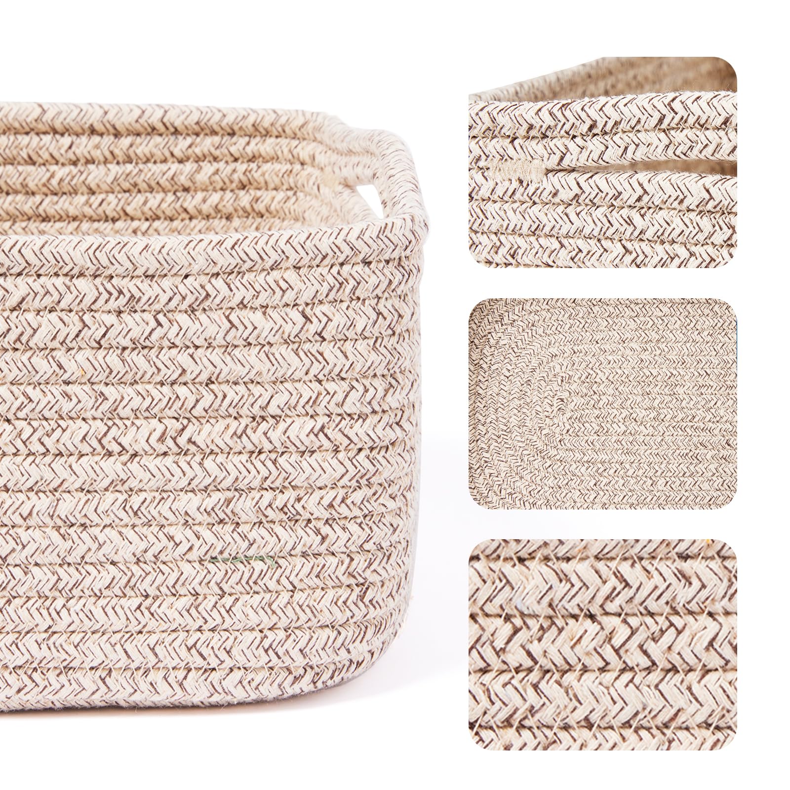 MiniArk basket features soft durable cotton rope for safe nursery storage