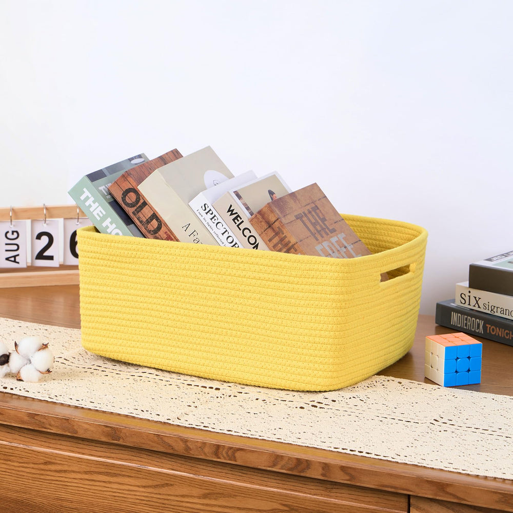 MiniArk soft cotton rope basket 17x13x7.5 inches, durable and baby-friendly.