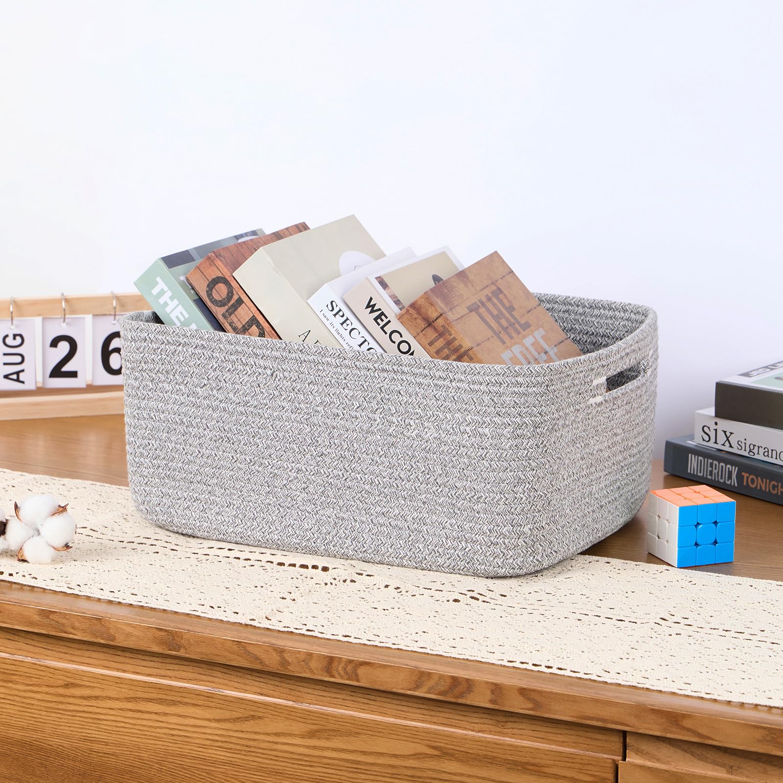MiniArk toy bins organize playroom toys with durable rope construction.