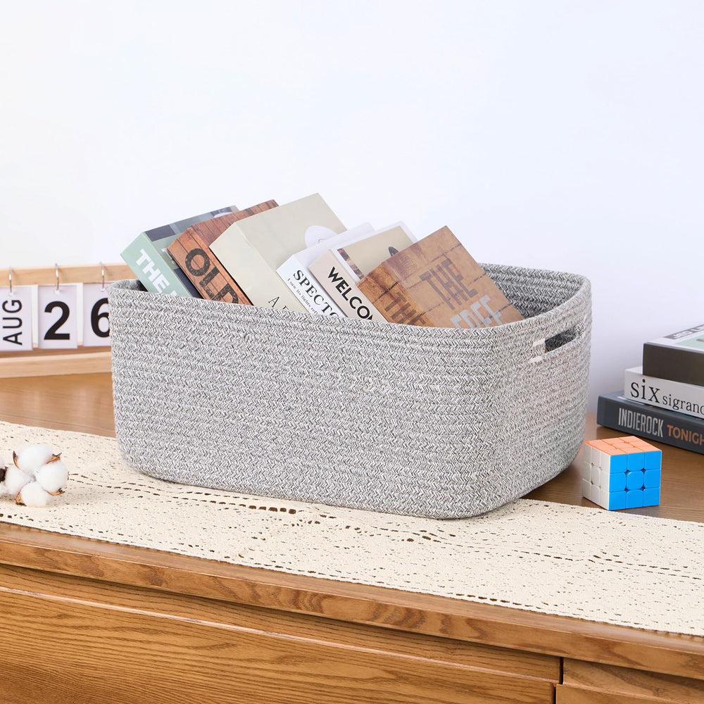 MiniArk toy bins organize playroom toys with durable rope construction.