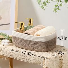 MiniArk woven decorative storage baskets add warmth while tidying shelves and desks.