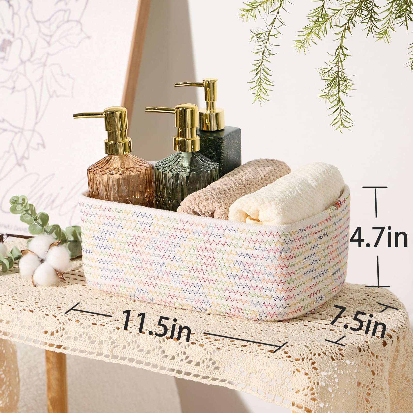 MiniArk woven rope basket close-up shows soft cotton rope material