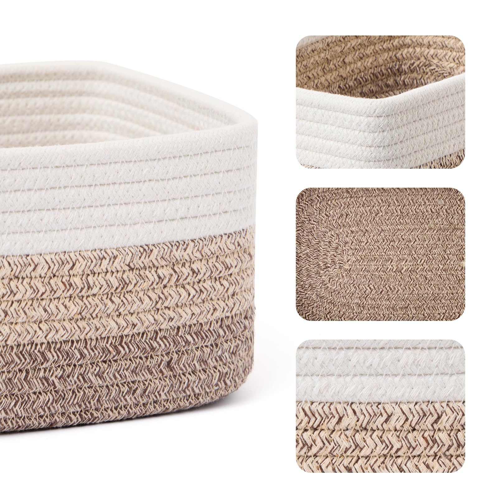 MiniArk woven rope basket with soft, durable material for toys cosmetics or cords