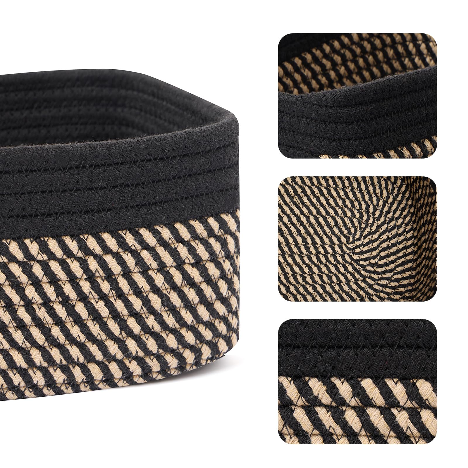 Close-up of MiniArk woven rope basket showing soft cotton texture and durability