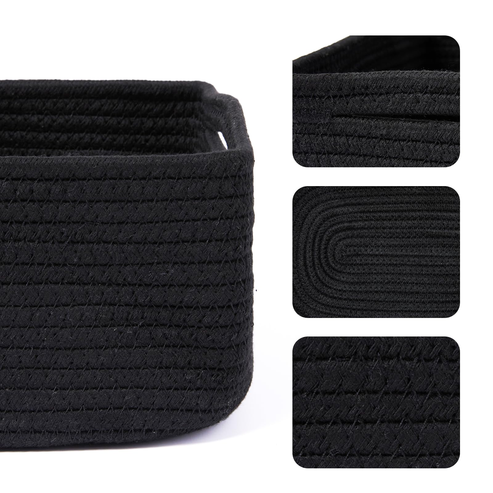 Woven rope basket close-up showing soft texture and durable construction.