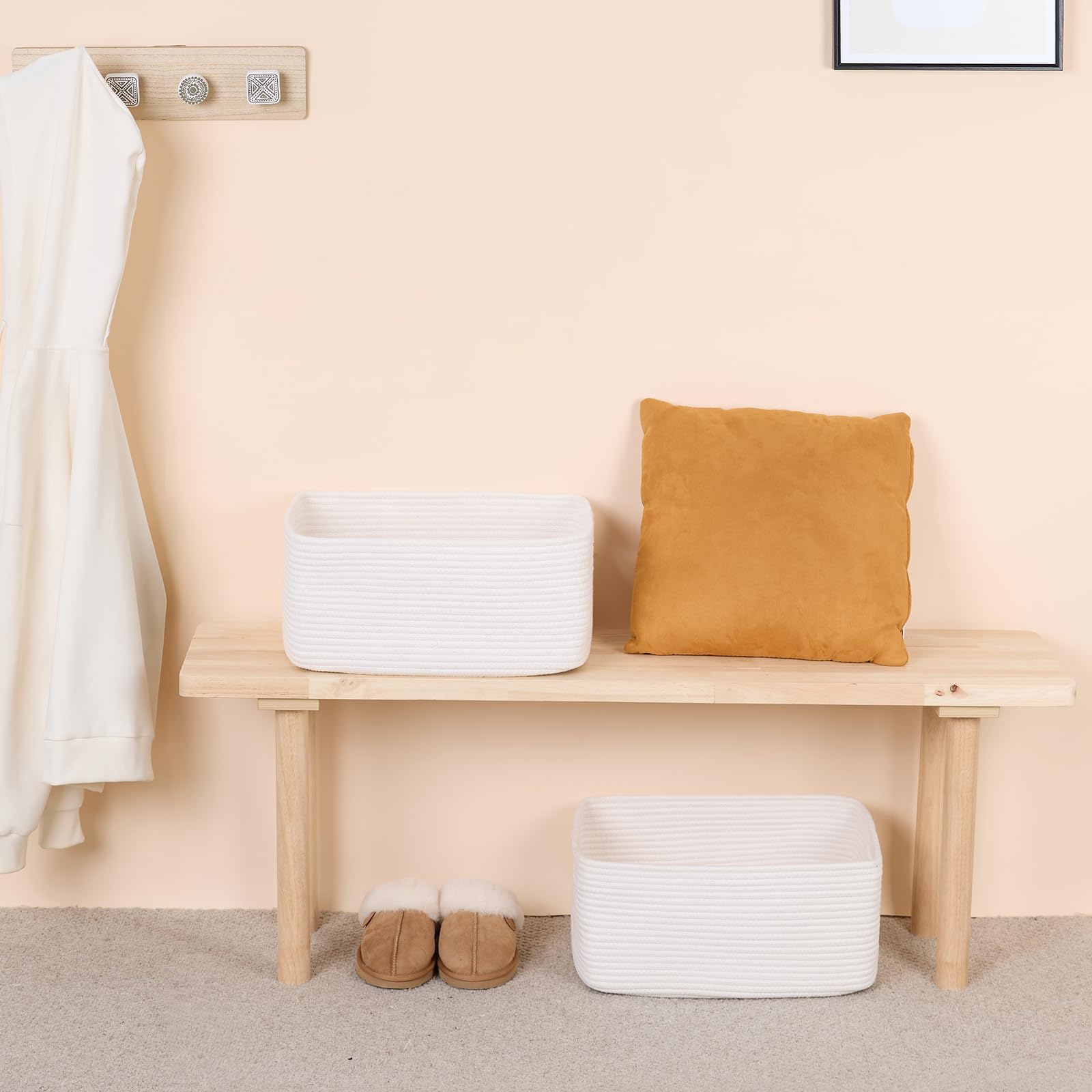 MiniArk woven rope baskets with minimalist style for modern storage