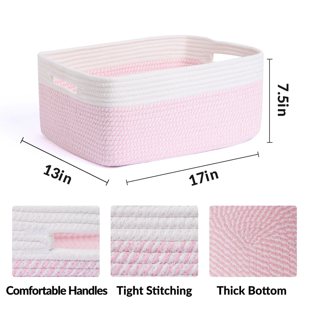 MiniArk woven rope basket ideal for nursery storage and soft baby-item organization.