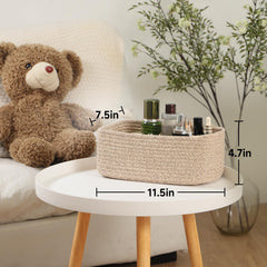 MiniArk woven rope baskets add warm texture to a dresser or closet.