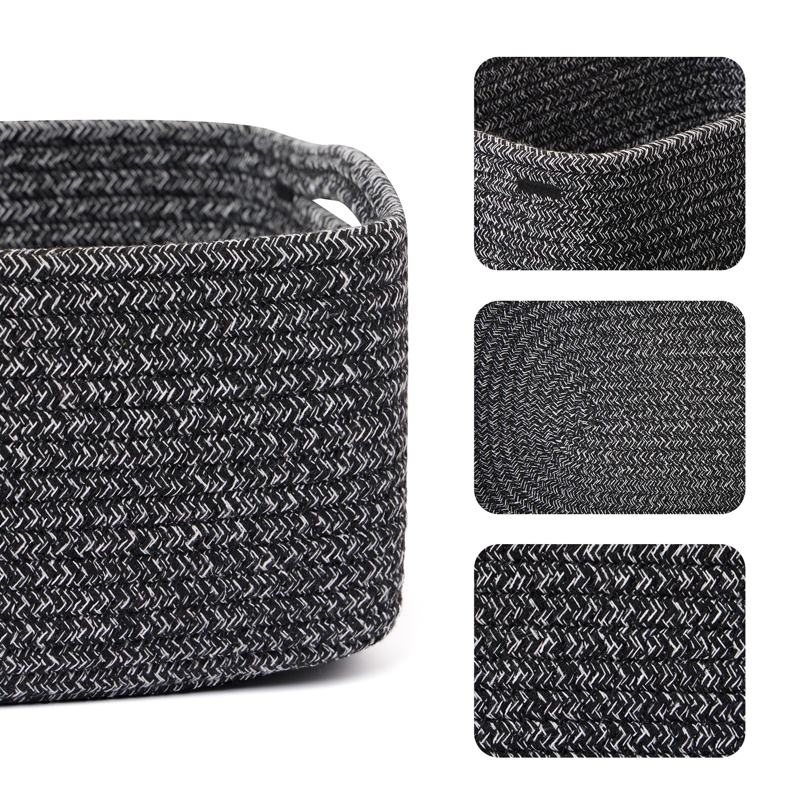 MiniArk woven rope baskets with soft edges ideal for nurseries and toy storage.