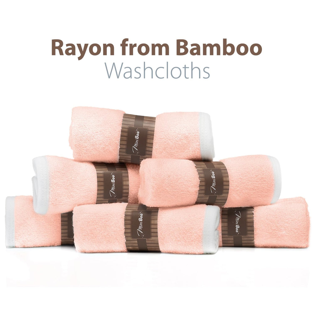 MINIBOO bamboo blend washcloths—soft, durable daily newborn routine.