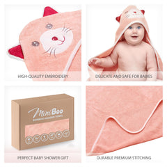 MINIBOO hooded towel absorbs quickly after bath for busy evenings.