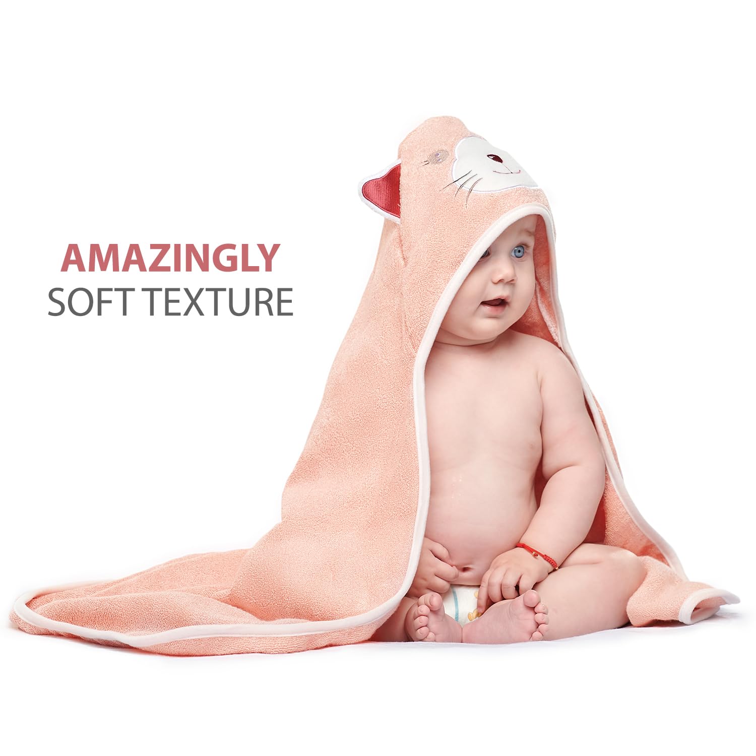 MINIBOO hooded towel machine washable for easy care.