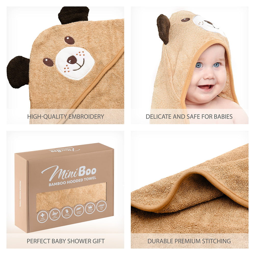 MINIBOO large hooded towel fits newborns to toddlers.