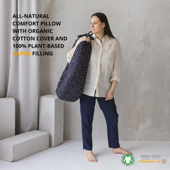 MINICAMP kapok filling closeup highlights breathable, temperature-regulating comfort.