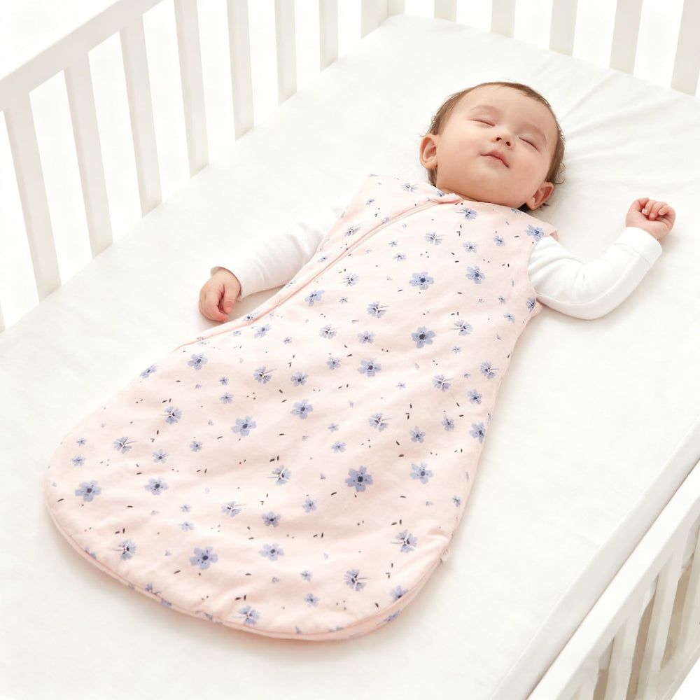 Minicoco flowers print sleep sack adds gentle style for babywear.