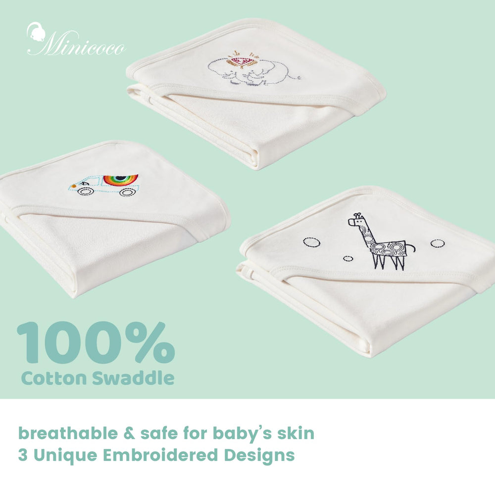 Minicoco baby swaddle blanket with breathable fabric for warm, comfy naps.
