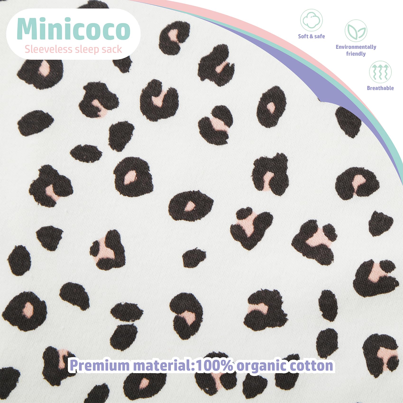 Minicoco 0.5 Tog wearable blanket provides cozy warmth for cool nights.