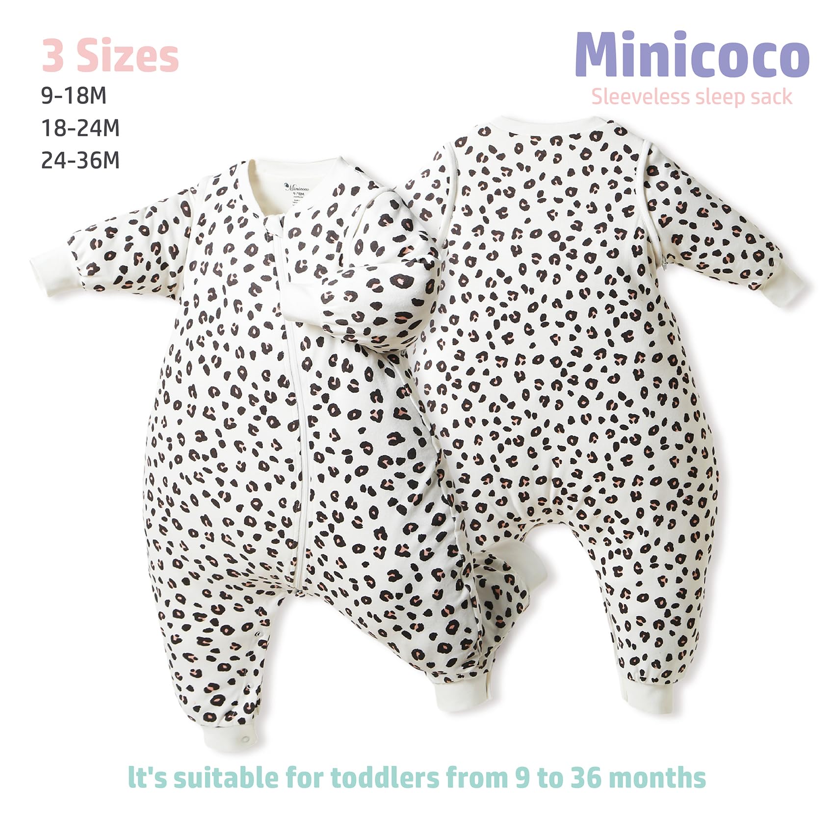 Minicoco sleep sack showing detachable sleeves for flexible coverage.