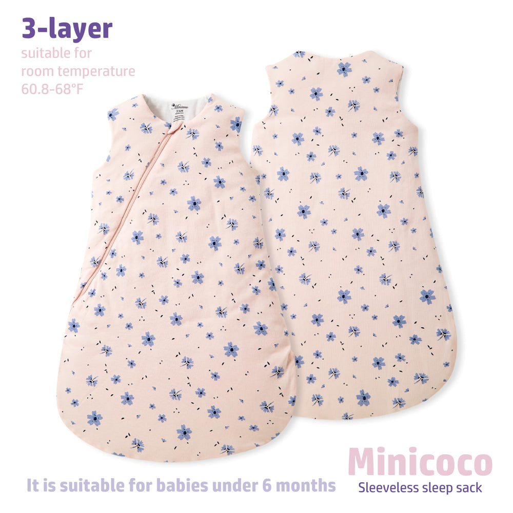Minicoco organic cotton sleep sack keeps delicate skin soft and breathable.