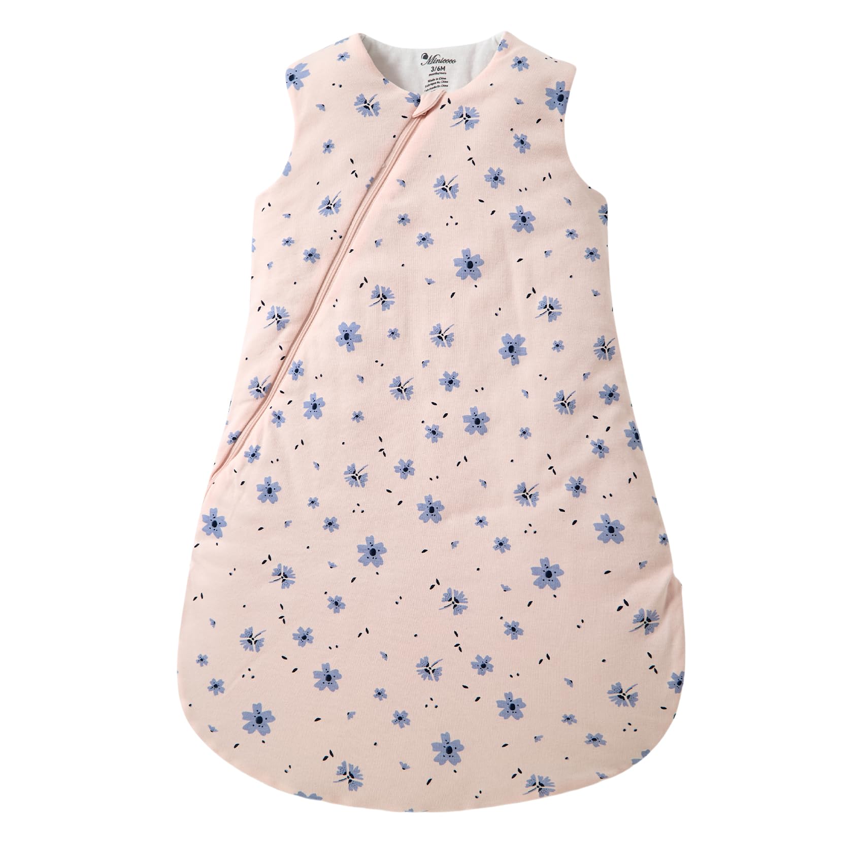 Minicoco sleep sack with 2.5 tog and zipper for warm nights and quick diaper changes.