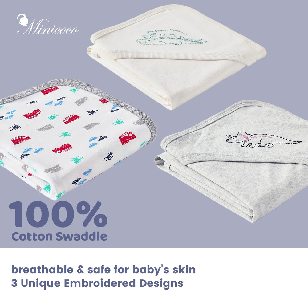 Minicoco 31x31 swaddle blanket provides secure wrap with breathable fabric.
