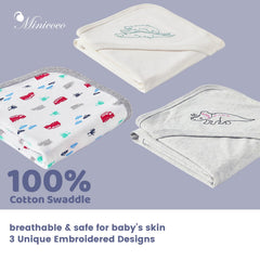Minicoco 31x31 swaddle blanket provides secure wrap with breathable fabric.
