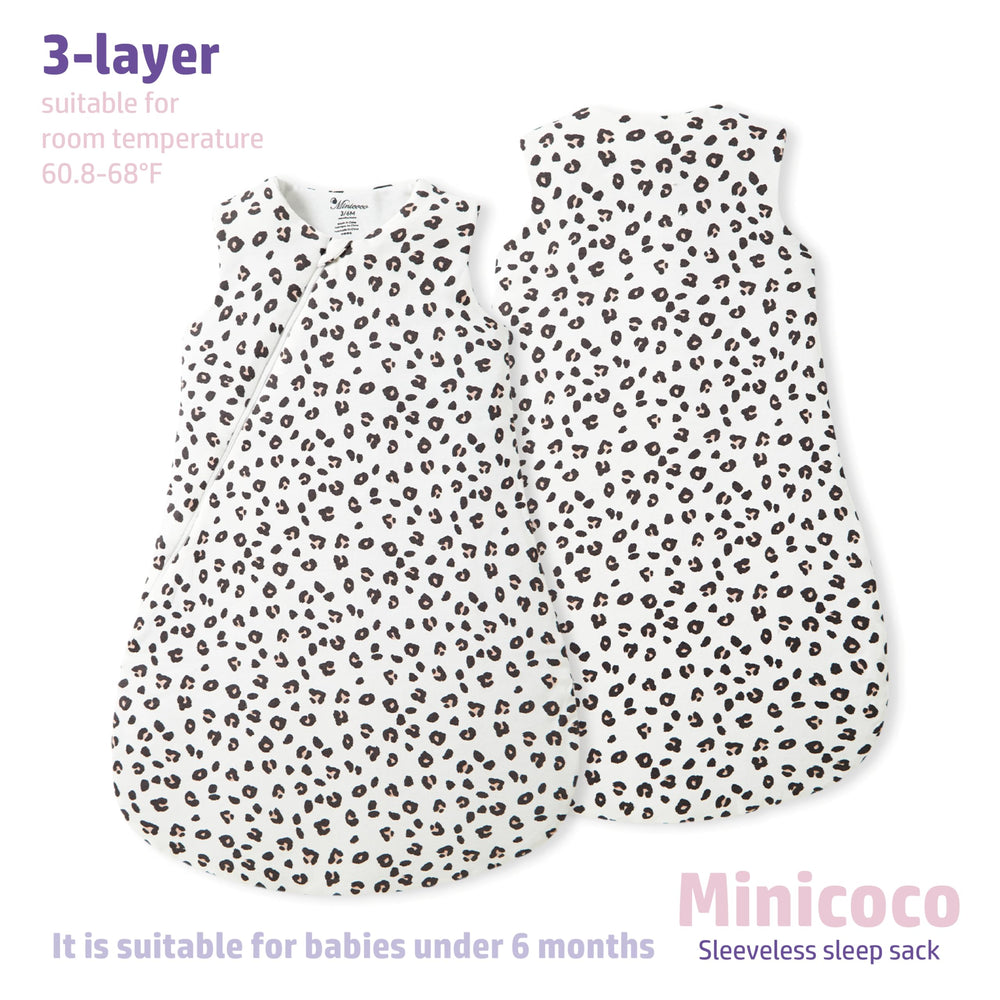Minicoco wearable blanket with a 2-way zipper for quick night diaper changes.