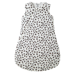 Minicoco leopard-print wearable blanket provides cozy warmth and gentle skin contact.