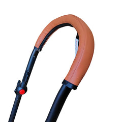 MINILUJIA soft leather handlebar cover for Babyzen YOYO2 in brown protects and enhances grip.