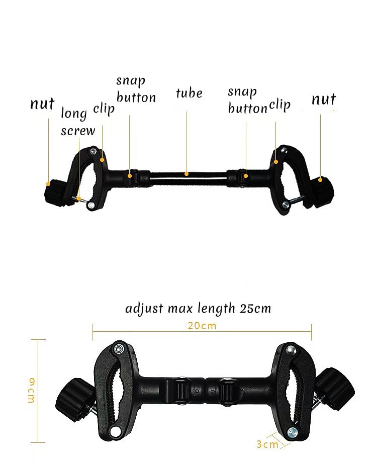 MINILUJIA stroller connector detachable and adjustable for versatile two-stroller setups.