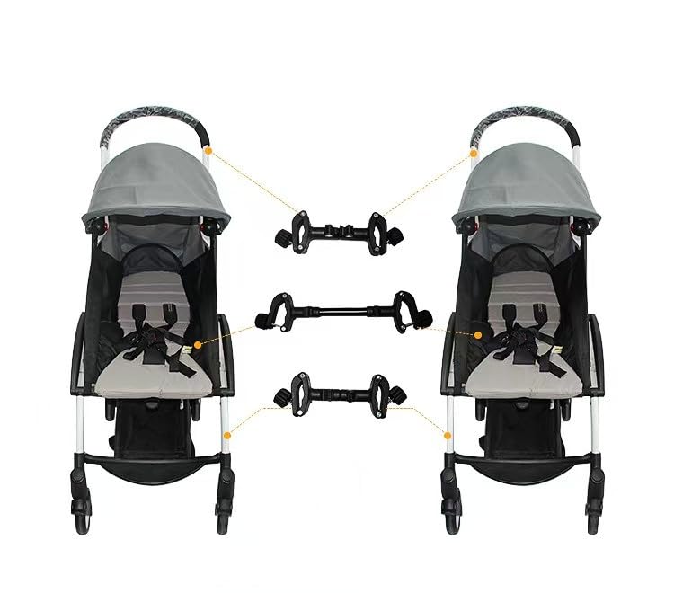 MINILUJIA travel-ready connector supports outdoor use with two strollers.