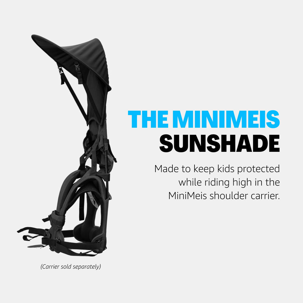 MINIMEIS Sunshade black side view shows foldable, travel-friendly design.