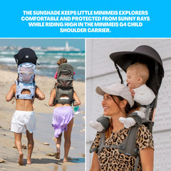 MINIMEIS Sunshade black provides SPF 50+ protection during sunny rides.