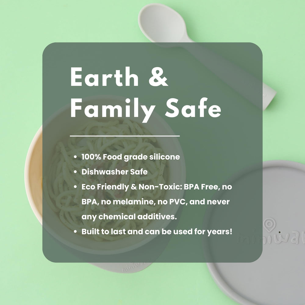 Miniware BPA-free 100% food-grade silicone ensures safe feeding.