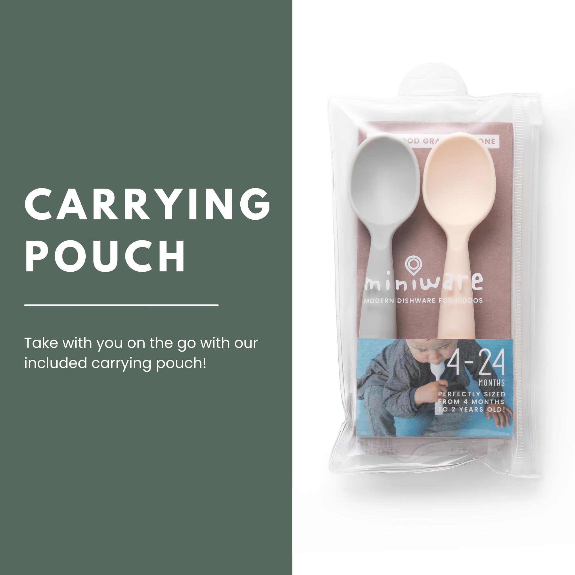 Miniware dishwasher-safe spoons clean easily after meals.