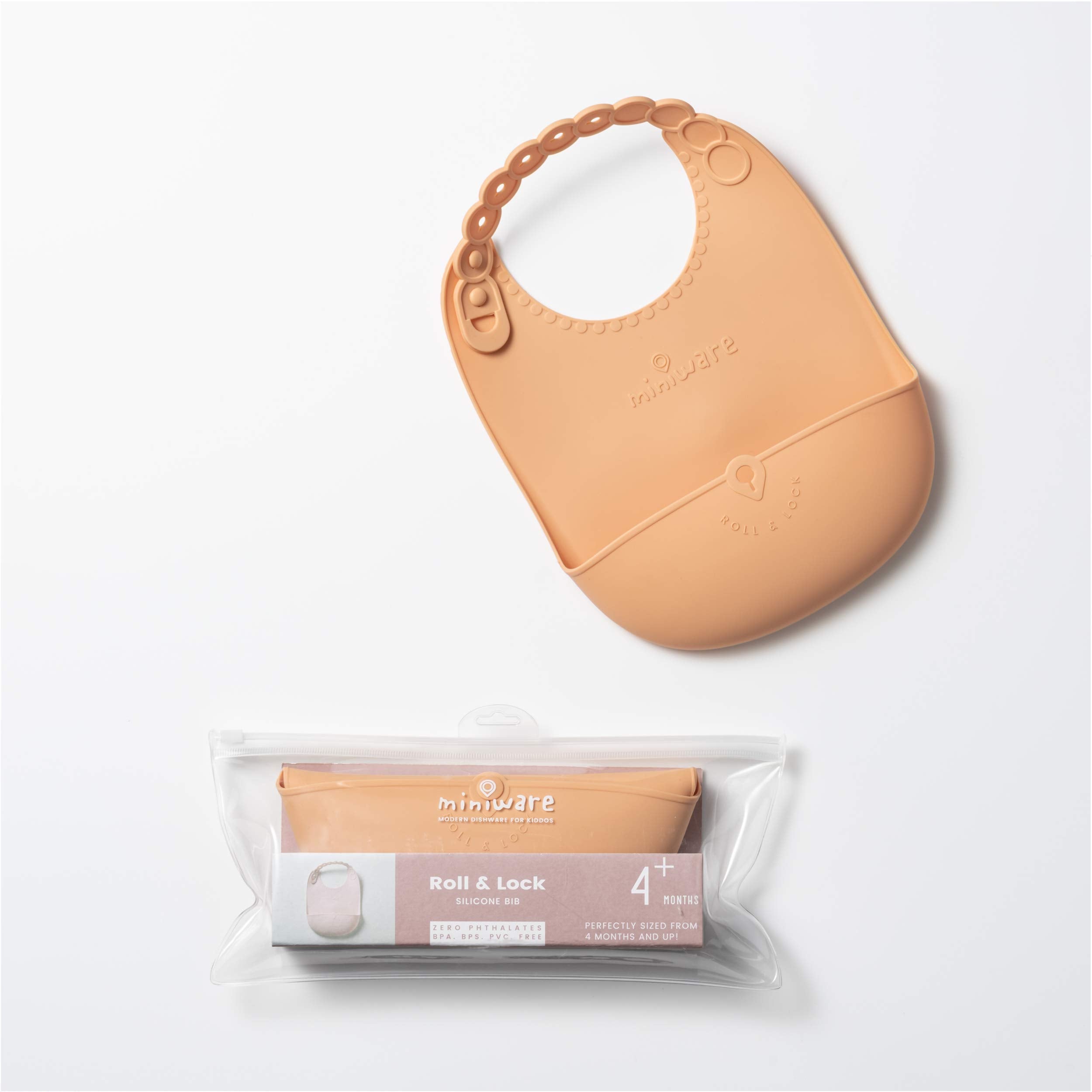 Miniware roll-and-lock design offers compact storage for travel.