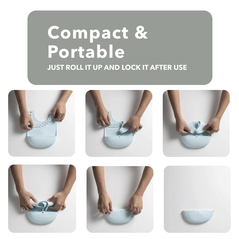 Miniware Roll & Lock uses a two-point lock to stay put during eating.