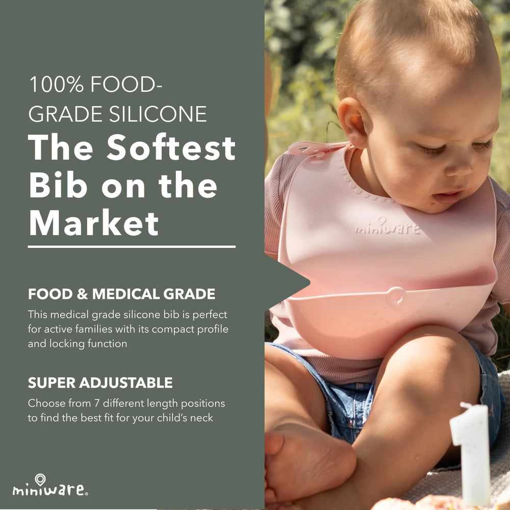 Miniware silicone is waterproof and quick-drying for busy families.