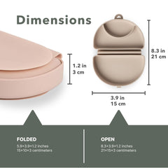 Miniware Silifold suction-base plate securely grips surfaces during feeding