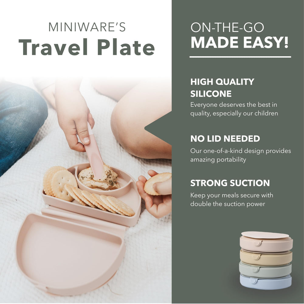 Miniware Silifold two-compartments plate keeps meals organized for little eaters